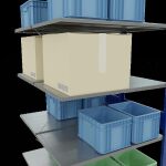 Anbauregal, Doppelregal, Fachbodenregal Stecksystem MULTIplus150, 3000 x 1000 x (2x600) mm (HxBxT), 2x7 Fachböden, Kreuzstrebe, RAL 5010 enzianblau/verzinkt