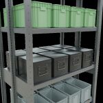 Grundregal, Doppelregal, Fachbodenregal Stecksystem MULTIplus250, 2500 x 1000 x (2x300) mm (HxBxT), 2x6 Fachböden, Kreuzstrebe, verzinkt