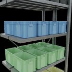 Anbauregal, Doppelregal, Fachbodenregal Stecksystem MULTIplus250, 2000 x 1000 x (2x300) mm (HxBxT), 2x5 Fachböden, Kreuzstrebe, verzinkt