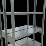 Grundregal, Doppelregal, Fachbodenregal Stecksystem MULTIplus250, 2500 x 1000 x (2x400) mm (HxBxT), 2x6 Fachböden, Kreuzstrebe, verzinkt