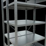 Grundregal, Doppelregal, Fachbodenregal Stecksystem MULTIplus250, 2000 x 1000 x (2x500) mm (HxBxT), 2x5 Fachböden, Kreuzstrebe, verzinkt