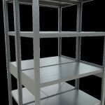 Grundregal, Doppelregal, Fachbodenregal Stecksystem MULTIplus250, 2500 x 1000 x (2x500) mm (HxBxT), 2x6 Fachböden, Kreuzstrebe, verzinkt