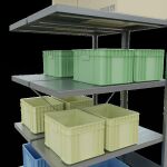 Anbauregal, Doppelregal, Fachbodenregal Stecksystem MULTIplus250, 2000 x 1000 x (2x500) mm (HxBxT), 2x5 Fachböden, Kreuzstrebe, verzinkt