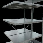 Anbauregal, Doppelregal, Fachbodenregal Stecksystem MULTIplus250, 2000 x 1000 x (2x500) mm (HxBxT), 2x5 Fachböden, Kreuzstrebe, verzinkt