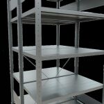 Grundregal, Doppelregal, Fachbodenregal Stecksystem MULTIplus250, 2000 x 1000 x (2x600) mm (HxBxT), 2x5 Fachböden, Kreuzstrebe, verzinkt