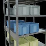 Grundregal, Doppelregal, Fachbodenregal Stecksystem MULTIplus250, 2500 x 1000 x (2x600) mm (HxBxT), 2x6 Fachböden, Kreuzstrebe, verzinkt