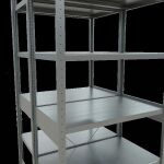 Grundregal, Doppelregal, Fachbodenregal Stecksystem MULTIplus250, 2500 x 1000 x (2x600) mm (HxBxT), 2x6 Fachböden, Kreuzstrebe, verzinkt