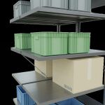 Anbauregal, Doppelregal, Fachbodenregal Stecksystem MULTIplus250, 2000 x 1000 x (2x600) mm (HxBxT), 2x5 Fachböden, Kreuzstrebe, verzinkt