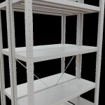 Grundregal, Doppelregal, Fachbodenregal Stecksystem MULTIplus250, 2000 x 1000 x (2x300) mm (HxBxT), 2x5 Fachböden, Kreuzstrebe, RAL 7035 lichtgrau