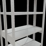 Grundregal, Doppelregal, Fachbodenregal Stecksystem MULTIplus250, 2500 x 1000 x (2x300) mm (HxBxT), 2x6 Fachböden, Kreuzstrebe, RAL 7035 lichtgrau