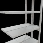 Anbauregal, Doppelregal, Fachbodenregal Stecksystem MULTIplus250, 2500 x 1000 x (2x300) mm (HxBxT), 2x6 Fachböden, Kreuzstrebe, RAL 7035 lichtgrau