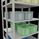 Grundregal, Doppelregal, Fachbodenregal Stecksystem MULTIplus250, 2000 x 1000 x (2x500) mm (HxBxT), 2x5 Fachböden, Kreuzstrebe, RAL 7035 lichtgrau