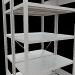 Grundregal, Doppelregal, Fachbodenregal Stecksystem MULTIplus250, 2000 x 1000 x (2x500) mm (HxBxT), 2x5 Fachböden, Kreuzstrebe, RAL 7035 lichtgrau