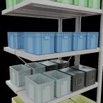 Anbauregal, Doppelregal, Fachbodenregal Stecksystem MULTIplus250, 2000 x 1000 x (2x500) mm (HxBxT), 2x5 Fachböden, Kreuzstrebe, RAL 7035 lichtgrau