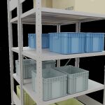 Grundregal, Doppelregal, Fachbodenregal Stecksystem MULTIplus250, 2000 x 1000 x (2x600) mm (HxBxT), 2x5 Fachböden, Kreuzstrebe, RAL 7035 lichtgrau