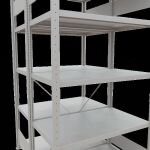 Grundregal, Doppelregal, Fachbodenregal Stecksystem MULTIplus250, 2000 x 1000 x (2x600) mm (HxBxT), 2x5 Fachböden, Kreuzstrebe, RAL 7035 lichtgrau