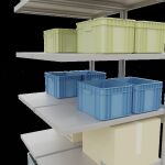 Anbauregal, Doppelregal, Fachbodenregal Stecksystem MULTIplus250, 2500 x 1000 x (2x600) mm (HxBxT), 2x6 Fachböden, Kreuzstrebe, RAL 7035 lichtgrau