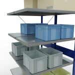 Anbauregal, Doppelregal, Fachbodenregal Stecksystem MULTIplus250, 3000 x 1000 x (2x600) mm (HxBxT), 2x7 Fachböden, Kreuzstrebe, RAL 7035 lichtgrau