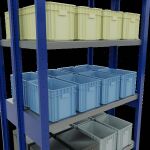 Grundregal, Doppelregal, Fachbodenregal Stecksystem MULTIplus250, 2500 x 1000 x (2x300) mm (HxBxT), 2x6 Fachböden, Kreuzstrebe, RAL 5010 enzianblau/verzinkt