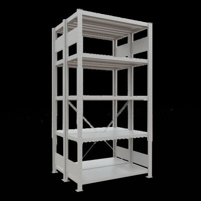 Grundregal, Doppelregal, Fachbodenregal Stecksystem MULTIplus250, 2000 x 1000 x (2x400) mm (HxBxT), 2x5 Fachböden, Kreuzstrebe, RAL 5010 enzianblau/verzinkt