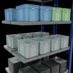 Anbauregal, Doppelregal, Fachbodenregal Stecksystem MULTIplus250, 2500 x 1000 x (2x400) mm (HxBxT), 2x6 Fachböden, Kreuzstrebe, RAL 5010 enzianblau/verzinkt