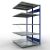 Anbauregal, Doppelregal, Fachbodenregal Stecksystem MULTIplus250, 2000 x 1000 x (2x600) mm (HxBxT), 2x5 Fachböden, Kreuzstrebe, RAL 5010 enzianblau/verzinkt