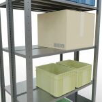 Grundregal, Doppelregal, Fachbodenregal Stecksystem MULTIplus150, 2000 x 1000 x (2x300) mm (HxBxT), 2x5 Fachböden, Längenriegel, verzinkt