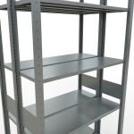 Grundregal, Doppelregal, Fachbodenregal Stecksystem MULTIplus150, 3000 x 1000 x (2x300) mm (HxBxT), 2x7 Fachböden, Längenriegel, verzinkt