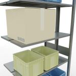 Anbauregal, Doppelregal, Fachbodenregal Stecksystem MULTIplus150, 3000 x 1000 x (2x300) mm (HxBxT), 2x7 Fachböden, Längenriegel, verzinkt