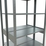 Grundregal, Doppelregal, Fachbodenregal Stecksystem MULTIplus150, 2500 x 1000 x (2x400) mm (HxBxT), 2x6 Fachböden, Längenriegel, verzinkt