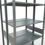 Grundregal, Doppelregal, Fachbodenregal Stecksystem MULTIplus150, 3000 x 1000 x (2x400) mm (HxBxT), 2x7 Fachböden, Längenriegel, verzinkt