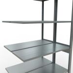 Anbauregal, Doppelregal, Fachbodenregal Stecksystem MULTIplus150, 2500 x 1000 x (2x400) mm (HxBxT), 2x6 Fachböden, Längenriegel, verzinkt