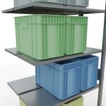 Anbauregal, Doppelregal, Fachbodenregal Stecksystem MULTIplus150, 3000 x 1000 x (2x400) mm (HxBxT), 2x7 Fachböden, Längenriegel, verzinkt