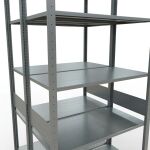 Grundregal, Doppelregal, Fachbodenregal Stecksystem MULTIplus150, 3000 x 1000 x (2x500) mm (HxBxT), 2x7 Fachböden, Längenriegel, verzinkt