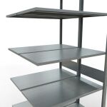 Anbauregal, Doppelregal, Fachbodenregal Stecksystem MULTIplus150, 3000 x 1000 x (2x500) mm (HxBxT), 2x7 Fachböden, Längenriegel, verzinkt