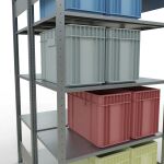 Grundregal, Doppelregal, Fachbodenregal Stecksystem MULTIplus150, 2000 x 1000 x (2x600) mm (HxBxT), 2x5 Fachböden, Längenriegel, verzinkt