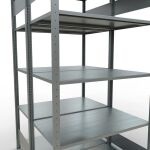 Grundregal, Doppelregal, Fachbodenregal Stecksystem MULTIplus150, 2000 x 1000 x (2x600) mm (HxBxT), 2x5 Fachböden, Längenriegel, verzinkt