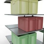 Anbauregal, Doppelregal, Fachbodenregal Stecksystem MULTIplus150, 2500 x 1000 x (2x600) mm (HxBxT), 2x6 Fachböden, Längenriegel, verzinkt