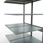 Anbauregal, Doppelregal, Fachbodenregal Stecksystem MULTIplus150, 2500 x 1000 x (2x600) mm (HxBxT), 2x6 Fachböden, Längenriegel, verzinkt