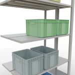 Anbauregal, Doppelregal, Fachbodenregal Stecksystem MULTIplus150, 2000 x 1000 x (2x300) mm (HxBxT), 2x5 Fachböden, Längenriegel, RAL 7035 lichtgrau