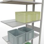 Anbauregal, Doppelregal, Fachbodenregal Stecksystem MULTIplus150, 3000 x 1000 x (2x300) mm (HxBxT), 2x7 Fachböden, Längenriegel, RAL 7035 lichtgrau