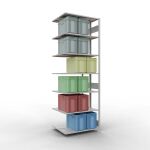 Anbauregal, Doppelregal, Fachbodenregal Stecksystem MULTIplus150, 3000 x 1000 x (2x400) mm (HxBxT), 2x7 Fachböden, Längenriegel, RAL 7035 lichtgrau