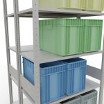 Grundregal, Doppelregal, Fachbodenregal Stecksystem MULTIplus150, 3000 x 1000 x (2x500) mm (HxBxT), 2x7 Fachböden, Längenriegel, RAL 7035 lichtgrau