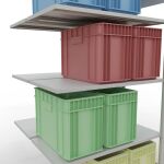 Anbauregal, Doppelregal, Fachbodenregal Stecksystem MULTIplus150, 2000 x 1000 x (2x500) mm (HxBxT), 2x5 Fachböden, Längenriegel, RAL 7035 lichtgrau