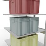 Anbauregal, Doppelregal, Fachbodenregal Stecksystem MULTIplus150, 2500 x 1000 x (2x500) mm (HxBxT), 2x6 Fachböden, Längenriegel, RAL 7035 lichtgrau