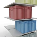 Anbauregal, Doppelregal, Fachbodenregal Stecksystem MULTIplus150, 2000 x 1000 x (2x600) mm (HxBxT), 2x5 Fachböden, Längenriegel, RAL 7035 lichtgrau