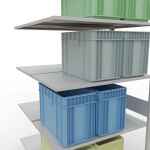 Anbauregal, Doppelregal, Fachbodenregal Stecksystem MULTIplus150, 3000 x 1000 x (2x600) mm (HxBxT), 2x7 Fachböden, Längenriegel, RAL 7035 lichtgrau