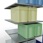 Anbauregal, Doppelregal, Fachbodenregal Stecksystem MULTIplus150, 2000 x 1000 x (2x600) mm (HxBxT), 2x5 Fachböden, Längenriegel, RAL 5010 enzianblau/verzinkt