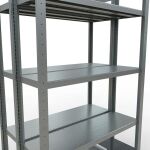 Grundregal, Doppelregal, Fachbodenregal Stecksystem MULTIplus250, 2000 x 1000 x (2x300) mm (HxBxT), 2x5 Fachböden, Längenriegel, verzinkt