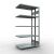 Anbauregal, Doppelregal, Fachbodenregal Stecksystem MULTIplus250, 2000 x 1000 x (2x300) mm (HxBxT), 2x5 Fachböden, Längenriegel, verzinkt